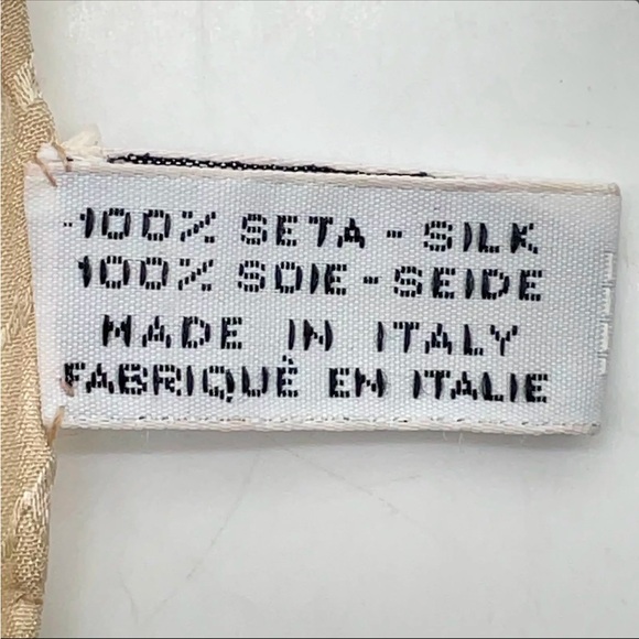 Authentic Chanel Coco Mark Beige Silk Scarf W/Box - Picture 10 of 11